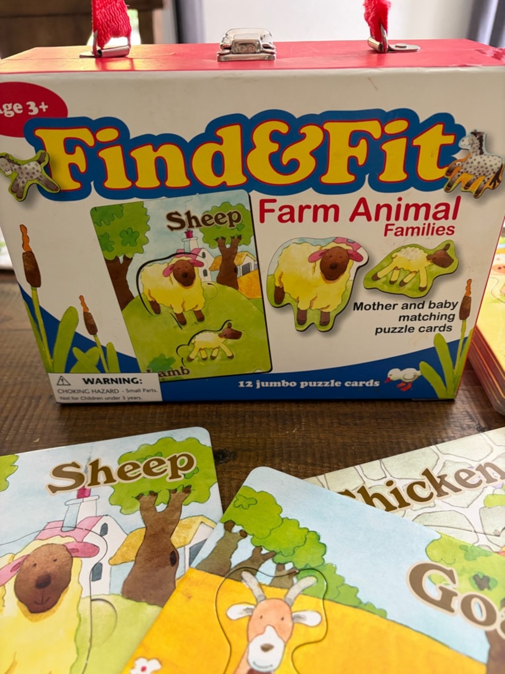 Find & Fit Farm Animal Families - 12 Sturdy Puzzles Box Mother & Baby - Ages 3+